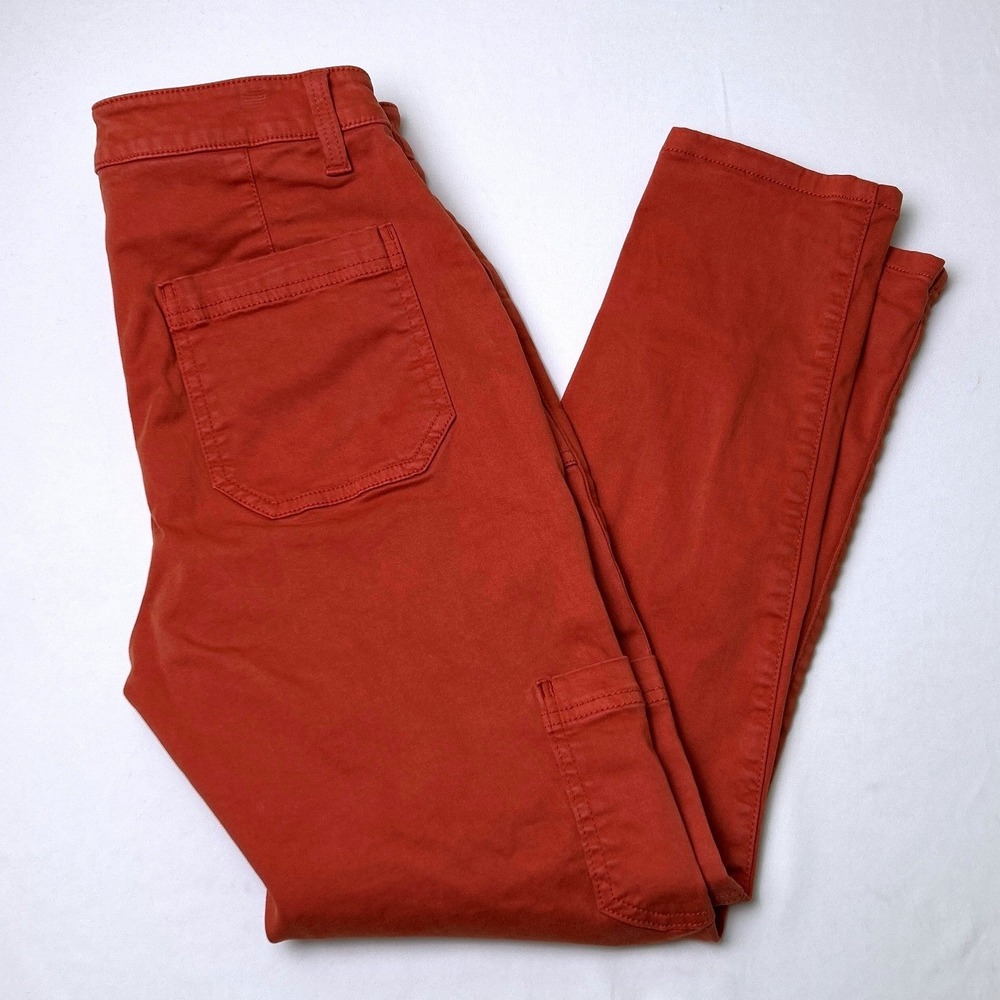 Banana Republic Womens Mid Rise Cargo Straight Leg Pants Size 4 Burnt Orange